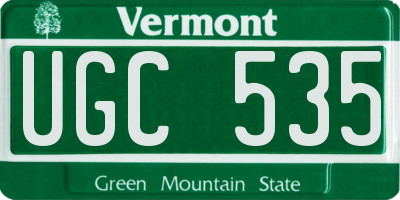VT license plate UGC535