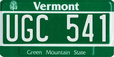 VT license plate UGC541