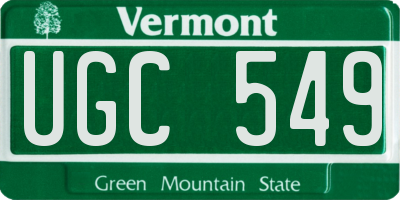 VT license plate UGC549