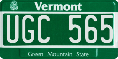 VT license plate UGC565