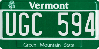 VT license plate UGC594