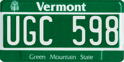 VT license plate UGC598