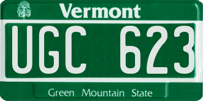 VT license plate UGC623