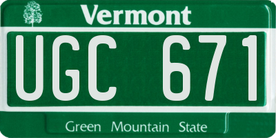 VT license plate UGC671