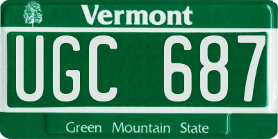VT license plate UGC687