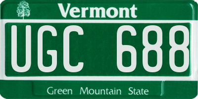 VT license plate UGC688
