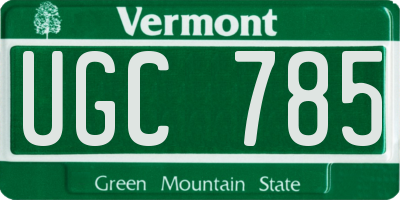 VT license plate UGC785