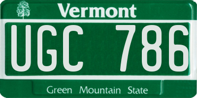 VT license plate UGC786