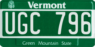 VT license plate UGC796
