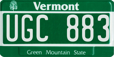 VT license plate UGC883
