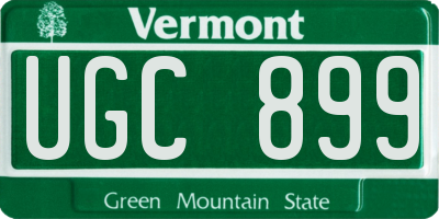 VT license plate UGC899