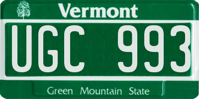 VT license plate UGC993