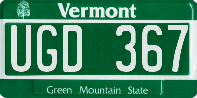 VT license plate UGD367