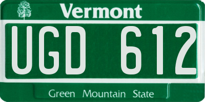 VT license plate UGD612