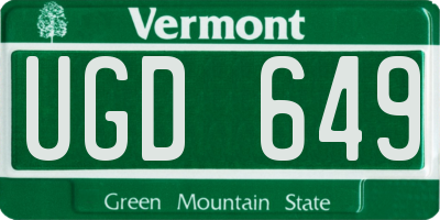 VT license plate UGD649