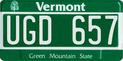 VT license plate UGD657