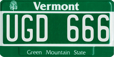 VT license plate UGD666