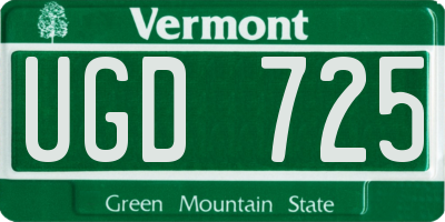 VT license plate UGD725