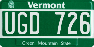 VT license plate UGD726