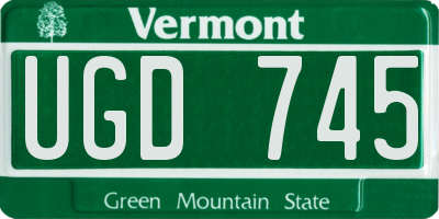 VT license plate UGD745