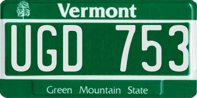 VT license plate UGD753