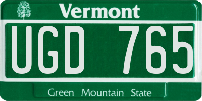 VT license plate UGD765