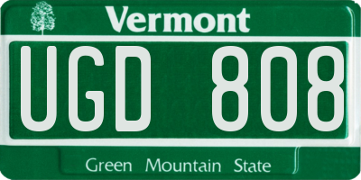 VT license plate UGD808