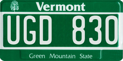 VT license plate UGD830
