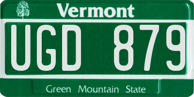 VT license plate UGD879