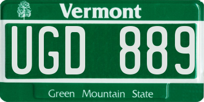 VT license plate UGD889