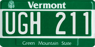 VT license plate UGH211