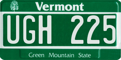 VT license plate UGH225