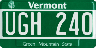 VT license plate UGH240