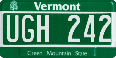 VT license plate UGH242