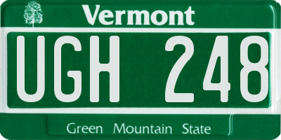 VT license plate UGH248