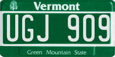 VT license plate UGJ909