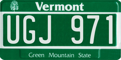 VT license plate UGJ971
