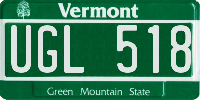 VT license plate UGL518