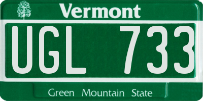 VT license plate UGL733