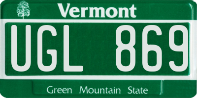 VT license plate UGL869
