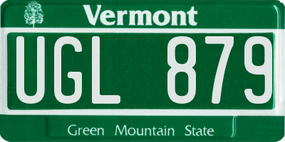 VT license plate UGL879