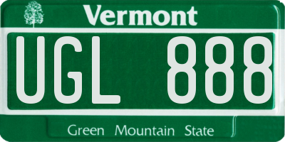 VT license plate UGL888