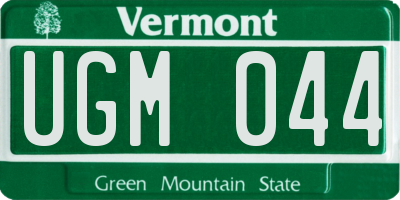 VT license plate UGM044