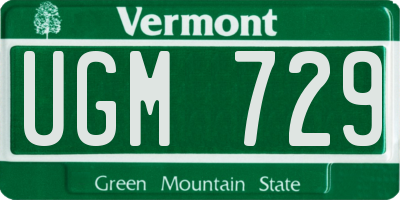VT license plate UGM729