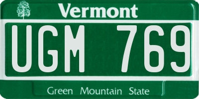 VT license plate UGM769