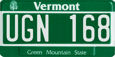 VT license plate UGN168