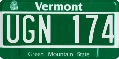 VT license plate UGN174