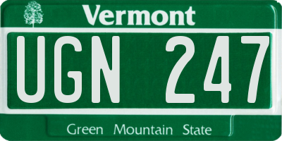 VT license plate UGN247