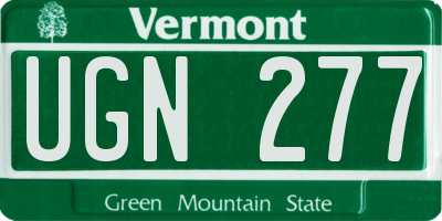 VT license plate UGN277