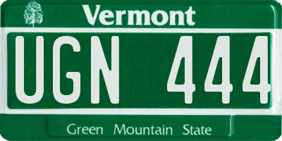 VT license plate UGN444